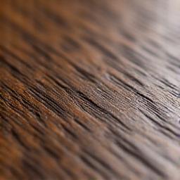 Rich, dark grain of FSC certified oak wood with a subtle water droplet on the surface.